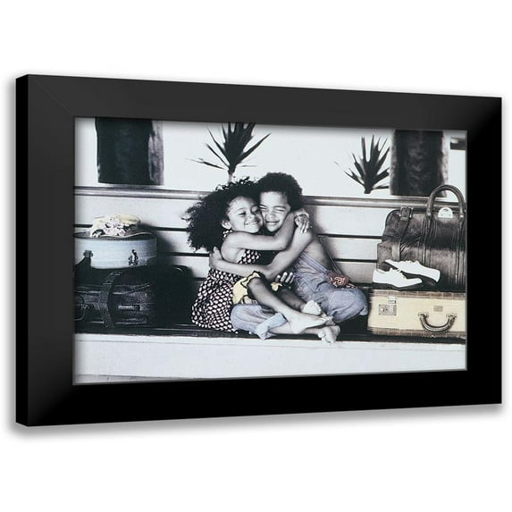 Unknown 18x14 Black Modern Framed Museum Art Print Titled - Two Kids II