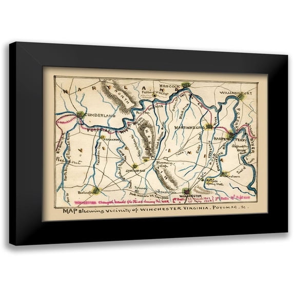 Unknown 18x14 Black Modern Framed Museum Art Print Titled - Winchester Virginia - 1862