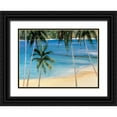 thumbnail image 1 of Unknown 18x14 Black Ornate Wood Framed with Double Matting Museum Art Print Titled - Palm Trees I, 1 of 4