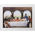 thumbnail image 1 of Unknown 18x14 White Modern Wood Framed Museum Art Print Titled - Black Last Supper, 1 of 4