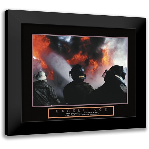 Unknown 18x15 Black Modern Framed Museum Art Print Titled - Excellence - Fireman