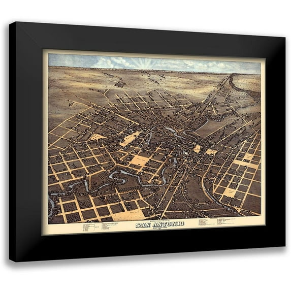 Unknown 18x15 Black Modern Framed Museum Art Print Titled - San Antonio Texas - 1873