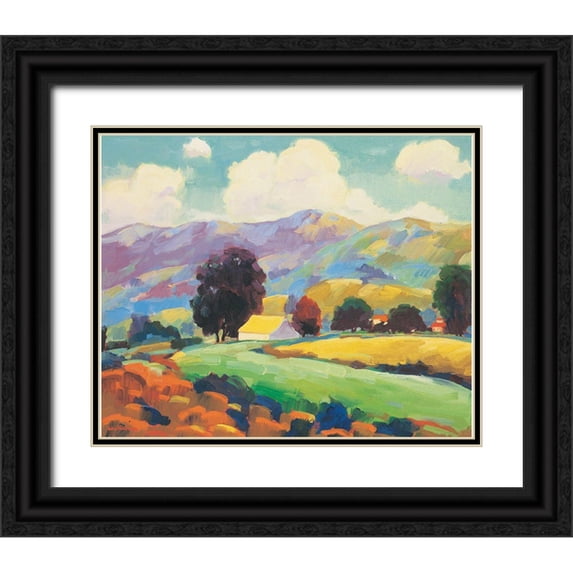 Unknown 18x15 Black Ornate Wood Framed with Double Matting Museum Art Print Titled - Shady Groves