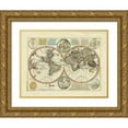 thumbnail image 1 of Unknown 18x15 Gold Ornate Wood Framed with Double Matting Museum Art Print Titled - Dewerelt Caart Map, 1 of 4
