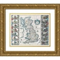 thumbnail image 1 of Unknown 18x15 Gold Ornate Wood Framed with Double Matting Museum Art Print Titled - German Sea British Ocean British Isles, 1 of 4