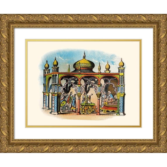 Unknown 18x15 Gold Ornate Wood Framed with Double Matting Museum Art Print Titled - The Rival Chieftains