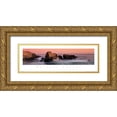 thumbnail image 1 of Unknown 18x9 Gold Ornate Wood Framed with Double Matting Museum Art Print Titled - Rocks on Shore, 1 of 4