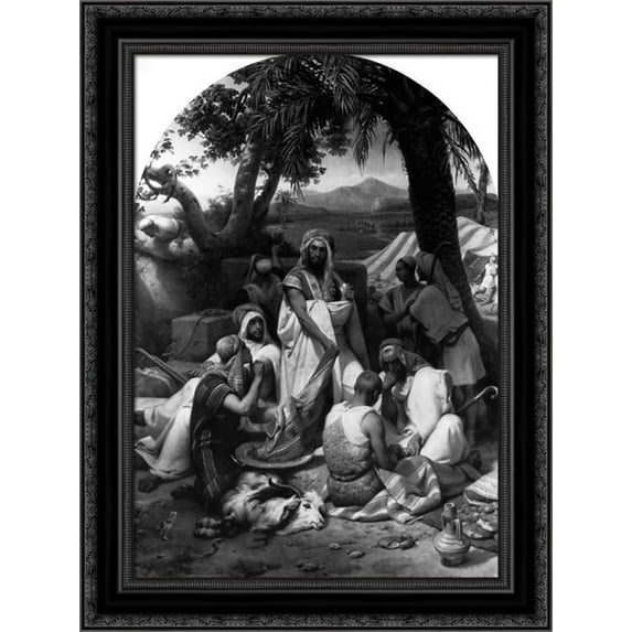 Unknown 19x24 Black Ornate Wood Framed Canvas Art by Vernet, Horace