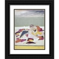 thumbnail image 1 of Unknown 19x24 Black Ornate Wood Framed with Double Matting Museum Art Print Titled - A Kiss At The Court, 1 of 4