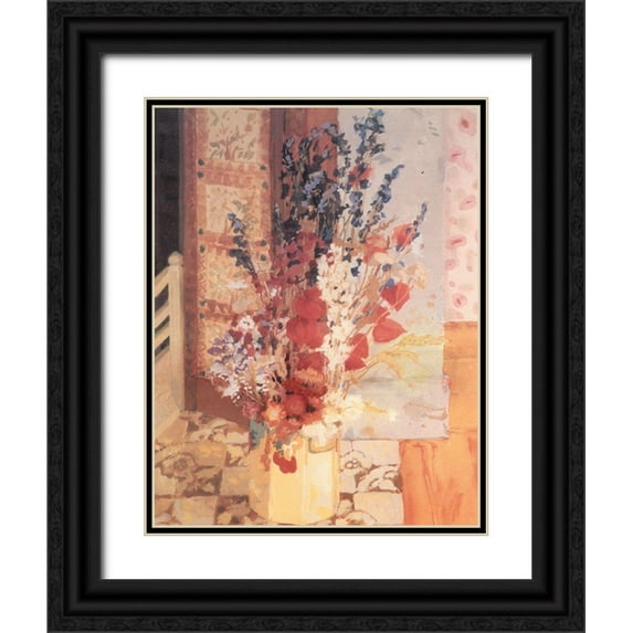 Unknown 19x24 Black Ornate Wood Framed with Double Matting Museum Art Print Titled - Figurative Vase II