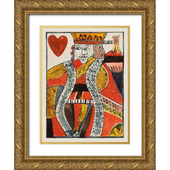 Unknown 19x24 Gold Ornate Wood Framed with Double Matting Museum Art Print Titled - Vintage Cards VIII