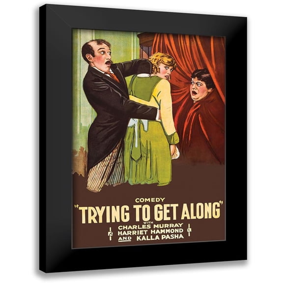 Unknown 20th Century American Illustrator 11x14 Black Modern Framed Museum Art Print Titled - Trying to get along