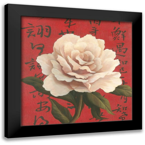 Unknown 20x20 Black Modern Framed Museum Art Print Titled - ChineseRose on Red
