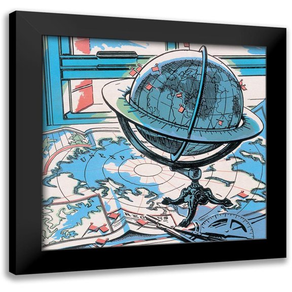 Unknown 20x20 Black Modern Framed Museum Art Print Titled - Globe Master