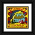 thumbnail image 1 of Unknown 20x20 Black Ornate Wood Framed with Double Matting Museum Art Print Titled - Kwan Yick Fireworks Co. Golden Bat Brand, 1 of 4