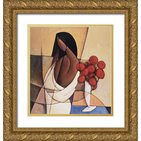 Unknown 20x21 Gold Ornate Wood Framed with Double Matting Museum Art Print Titled - Pady Rose