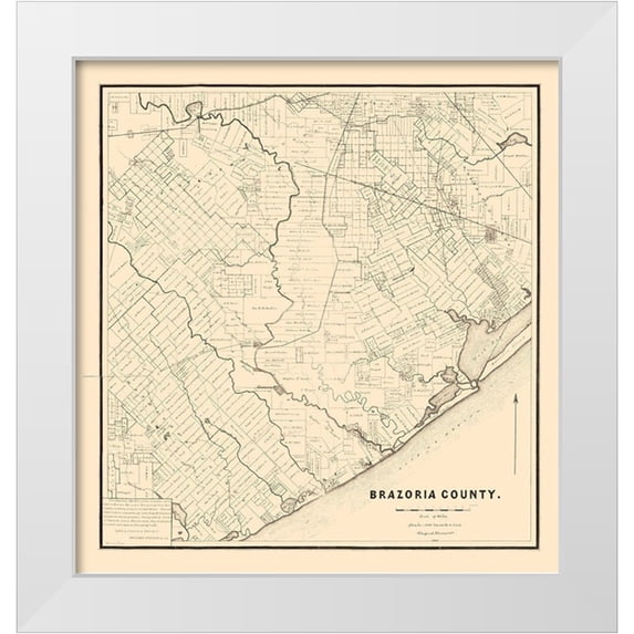 Unknown 20x21 White Modern Wood Framed Museum Art Print Titled - Brazoria County Texas - 1877