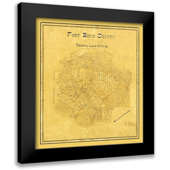 Unknown 20x22 Black Modern Framed Museum Art Print Titled - Fort Bend County Texas - 1892