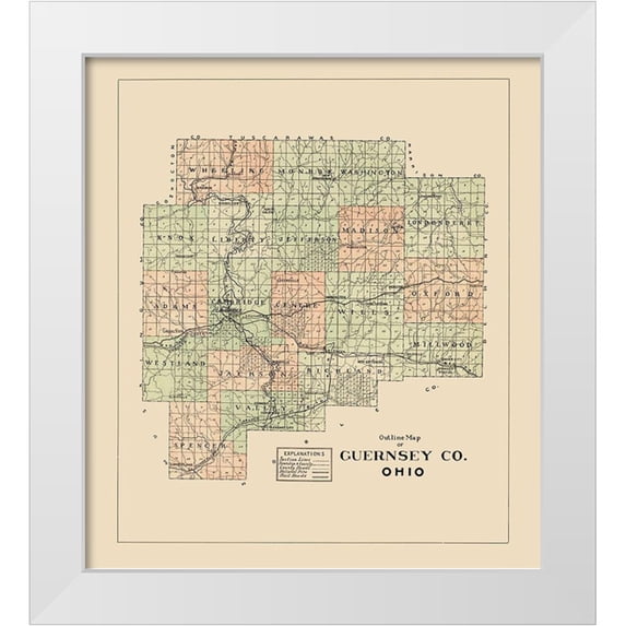 Unknown 20x22 White Modern Wood Framed Museum Art Print Titled - Guernsey Ohio - 1902