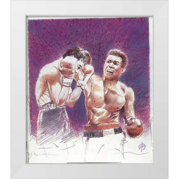 Unknown 20x23 White Modern Wood Framed Museum Art Print Titled - Courage - Boxer