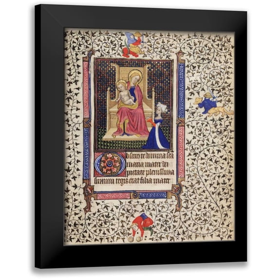 Unknown 20x24 Black Modern Framed Museum Art Print Titled - A Woman in Prayer before the Virgin and Child