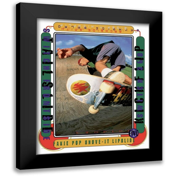 Unknown 20x24 Black Modern Framed Museum Art Print Titled - Skateboard Extreme