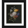 thumbnail image 1 of Unknown 20x24 Black Ornate Wood Framed with Double Matting Museum Art Print Titled - Dramatic Bouquet III, 1 of 4