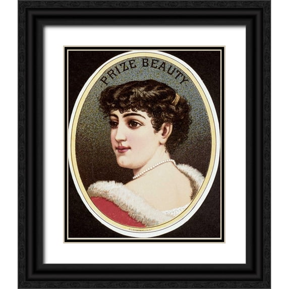Unknown 20x24 Black Ornate Wood Framed with Double Matting Museum Art Print Titled - Prize Beauty