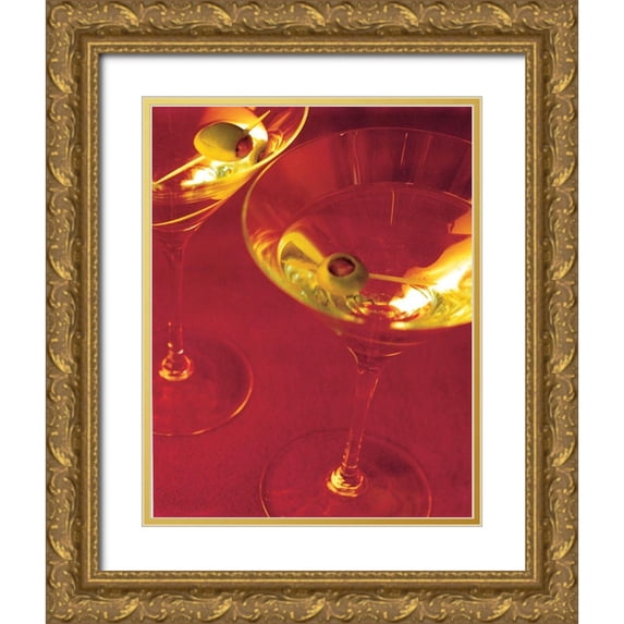 Unknown 20x24 Gold Ornate Wood Framed with Double Matting Museum Art Print Titled - Martini III