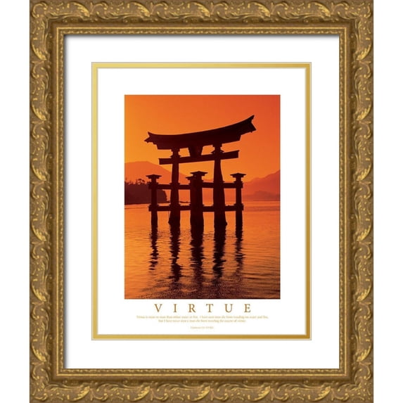 Unknown 20x24 Gold Ornate Wood Framed with Double Matting Museum Art Print Titled - Virtue
