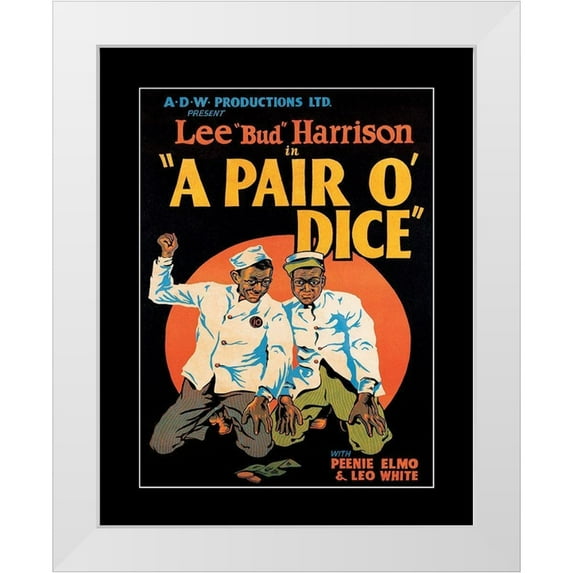 Unknown 20x24 White Modern Wood Framed Museum Art Print Titled - Pair of Dice