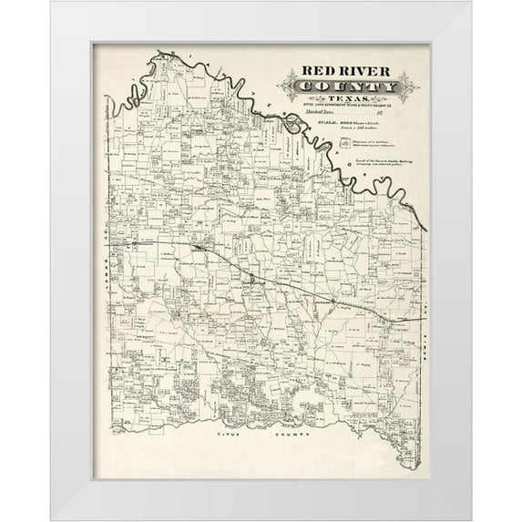 Unknown 20x24 White Modern Wood Framed Museum Art Print Titled - Red River County Texas -1870