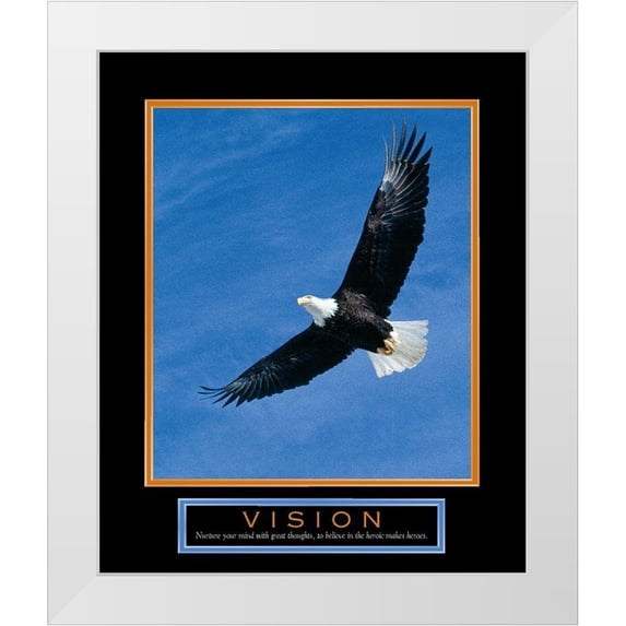 Unknown 20x24 White Modern Wood Framed Museum Art Print Titled - Vision Eagle in Flight
