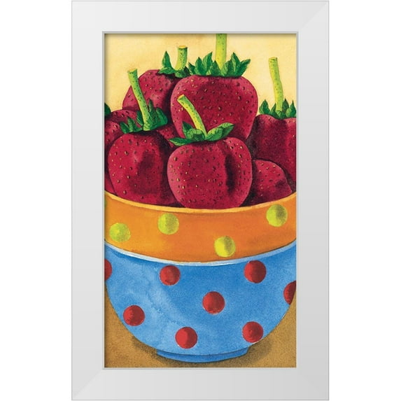 Unknown 20x32 White Modern Wood Framed Museum Art Print Titled - Strawberries