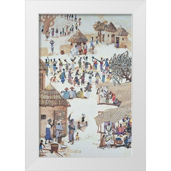 Unknown 22x32 White Modern Wood Framed Museum Art Print Titled - The Village