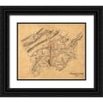thumbnail image 1 of Unknown 23x20 Black Ornate Wood Framed with Double Matting Museum Art Print Titled - Roanoke County Virginia 1860, 1 of 4