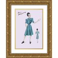 thumbnail image 1 of Unknown 23x32 Gold Ornate Wood Framed with Double Matting Museum Art Print Titled - Casual Dress in Turquoise, 1947, 1 of 4