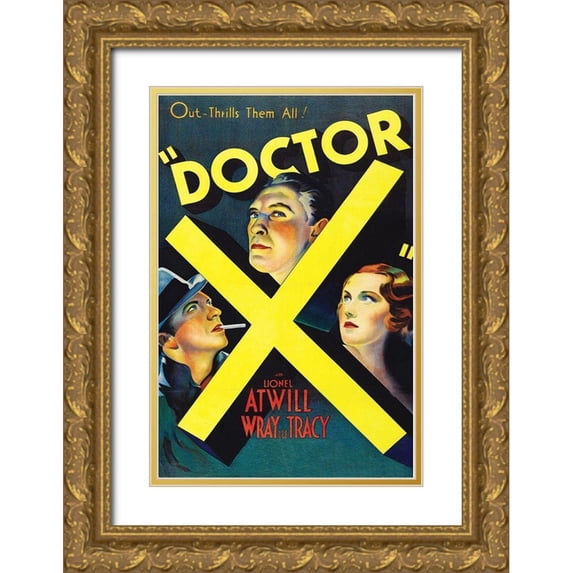 Unknown 23x32 Gold Ornate Wood Framed with Double Matting Museum Art Print Titled - Vintage Film Posters: Doctor X