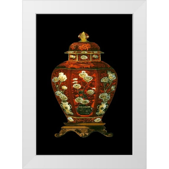 Unknown 23x32 White Modern Wood Framed Museum Art Print Titled - Red Porcelain Vase I