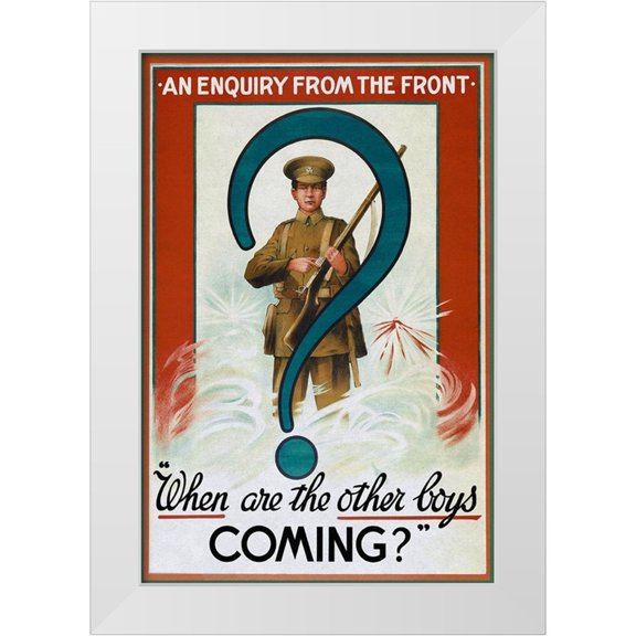 Unknown 23x32 White Modern Wood Framed Museum Art Print Titled - WWI: Enquiry from the Front