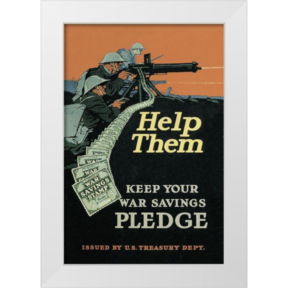 Unknown 23x32 White Modern Wood Framed Museum Art Print Titled - WWI: Help Them