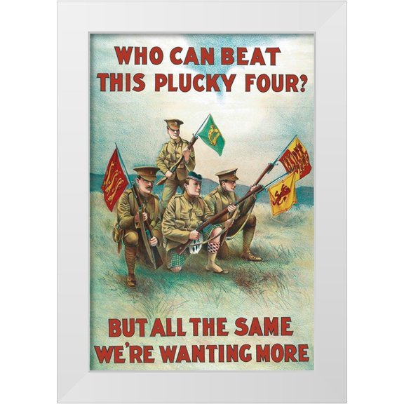 Unknown 23x32 White Modern Wood Framed Museum Art Print Titled - WWI: Plucky Four