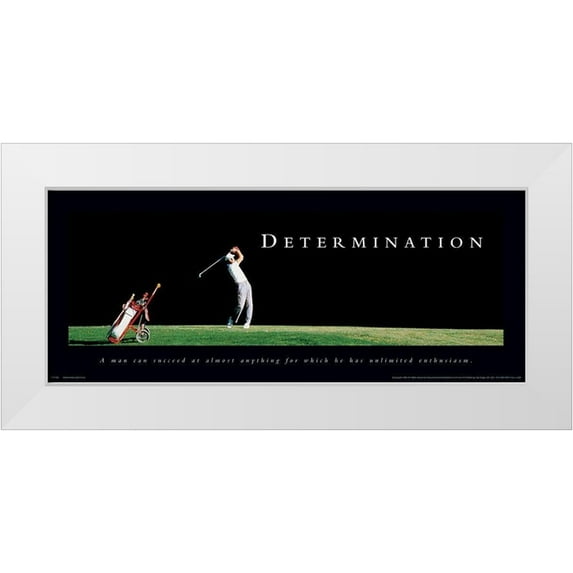 Unknown 24x12 White Modern Wood Framed Museum Art Print Titled - Determination Golf