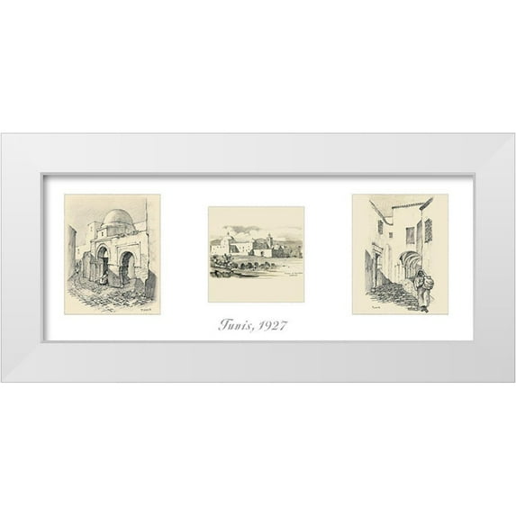 Unknown 24x12 White Modern Wood Framed Museum Art Print Titled - Tunis