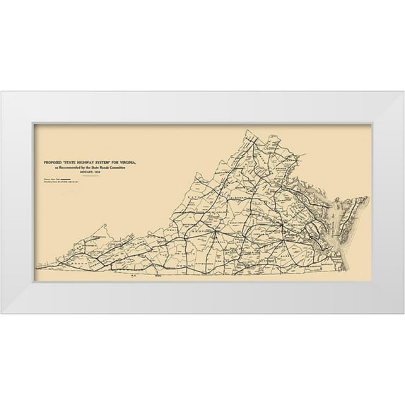 Unknown 24x13 White Modern Wood Framed Museum Art Print Titled - Virginia - 1918