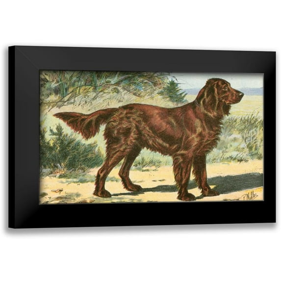 Unknown 24x16 Black Modern Framed Museum Art Print Titled - Mans Best Friend I