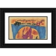 thumbnail image 1 of Unknown 24x16 Black Ornate Wood Framed with Double Matting Museum Art Print Titled - Choo-Choo, 1 of 4