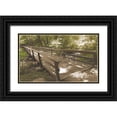 thumbnail image 1 of Unknown 24x16 Black Ornate Wood Framed with Double Matting Museum Art Print Titled - Eddys Bridge, 1 of 4