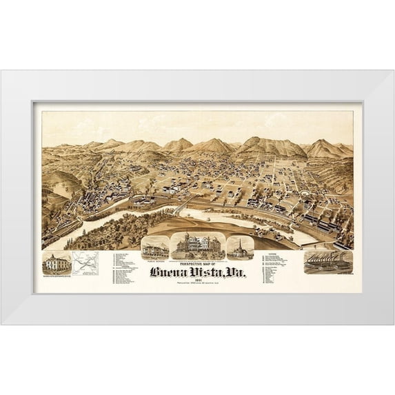 Unknown 24x16 White Modern Wood Framed Museum Art Print Titled - Buena Vista - 1891