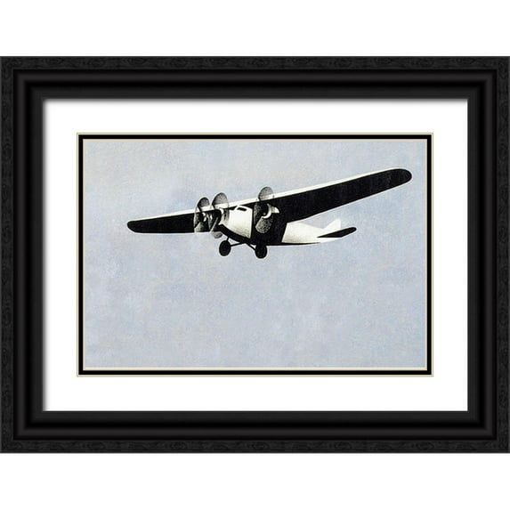 Unknown 24x17 Black Ornate Wood Framed with Double Matting Museum Art Print Titled - LAPE - Spanish Postal Airlines